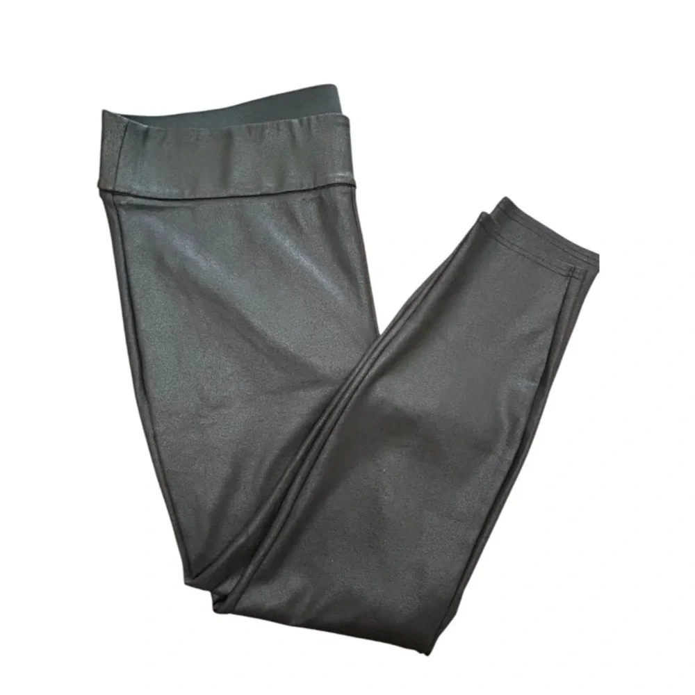Lane Bryant Black Faux Leather Leggings Plus Size High Rise Liquid Stretch 22/24